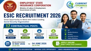 ESIC Recruitment 2026 &ndash; Apply Online for Young Professional and Consultant Posts