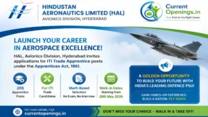 HAL Hyderabad ITI Apprentice Recruitment 2026 &ndash; 205 Posts Walk-in