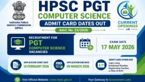 HPSC PGT Admit Card 2026 - Download Hall Ticket at hpsc.gov.in for May 17 Exam