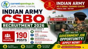 Indian Army CSBO Recruitment 2026 for 190 Group C Posts