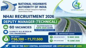 NHAI Recruitment 2026 &ndash; 60 Deputy Manager Technical Posts via GATE 2026
