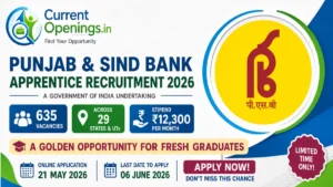 Punjab & Sind Bank Apprentice Recruitment 2026 &ndash; 635 Posts, Apply Online