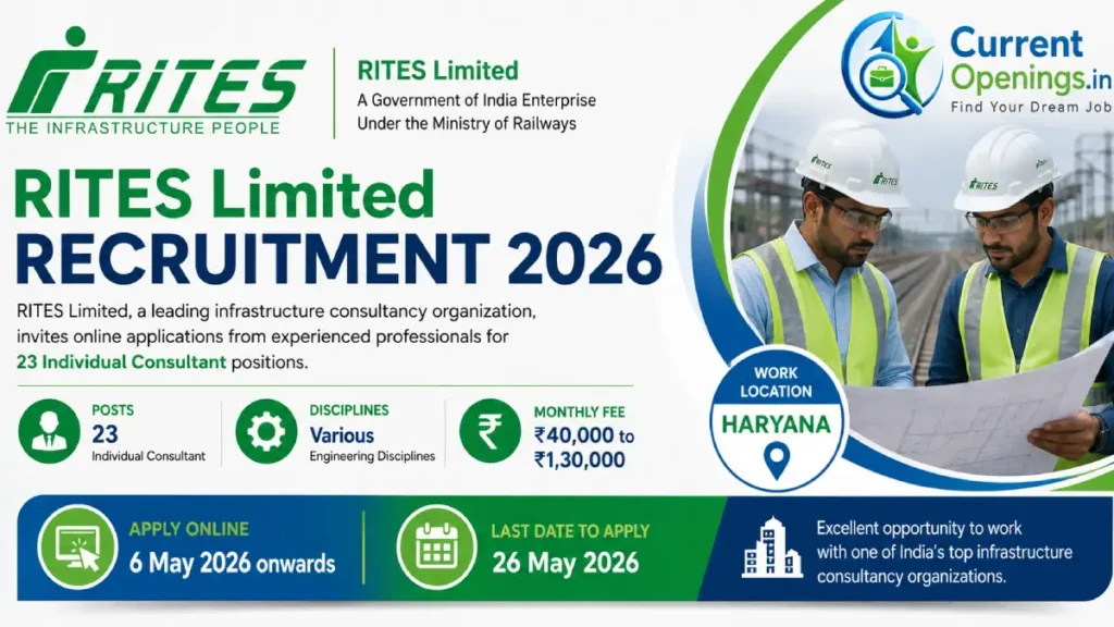 RITES Limited Individual Consultant Recruitment 2026 – Apply Online for 23 Posts