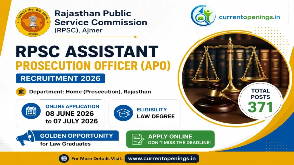 RPSC APO Recruitment 2026 – Apply Online for 371 Assistant Prosecution Officer Posts