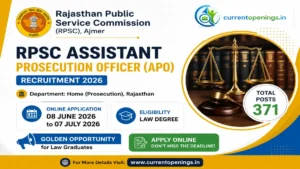 RPSC APO Recruitment 2026 &ndash; Apply Online for 371 Assistant Prosecution Officer Posts