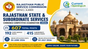 RPSC RAS RTS Recruitment 2026 &ndash; Apply Online for 607 Posts