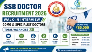 SSB Recruitment 2026 for GDMO and Specialist Doctors