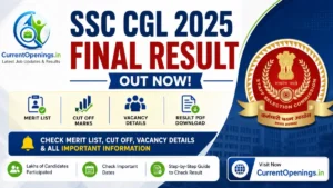 SSC CGL 2025 Final Result &ndash; 15118 Candidates Selected | Cut Off Marks | Merit List PDF