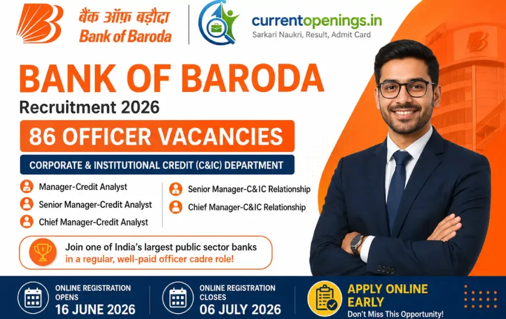Bank of Baroda Recruitment 2026 notification for Corporate and Institutional Credit posts