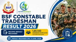 BSF Constable Tradesman PET PST Result 2026 &ndash; 1.81 Lakh Shortlisted for Written Exam