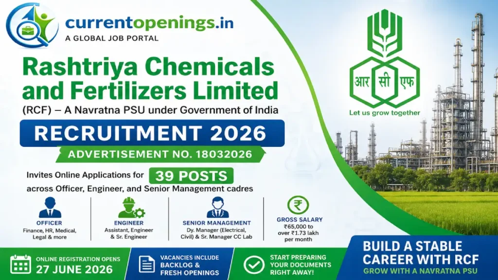 RCF Recruitment 2026 Officer Engineer Vacancy Notification