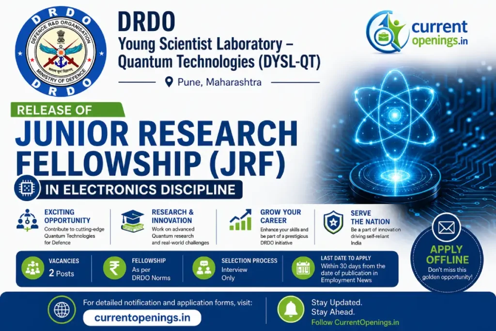 DRDO DYSL-QT JRF Recruitment 2026 Notification