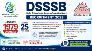 DSSSB Recruitment 2026 &ndash; Advertisement No. 03/2026 for 1979 Vacancies