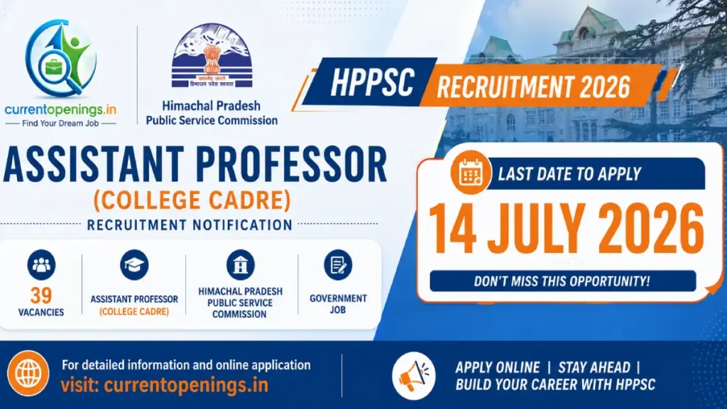HPPSC Assistant Professor English Recruitment 2026 – Apply Online for 39 Posts