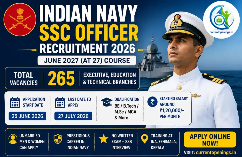 Indian Navy SSC Officer Recruitment 2026 Notification