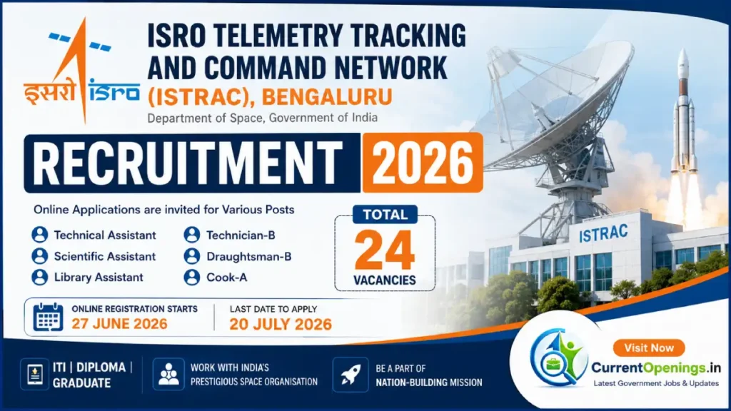 ISTRAC Recruitment 2026 notification for Technical Assistant and Scientific Assistant posts
