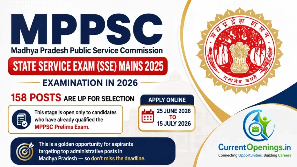 MPPSC SSE Mains 2026 Online Form Apply