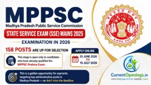 MPPSC SSE Mains 2026 Online Form Apply