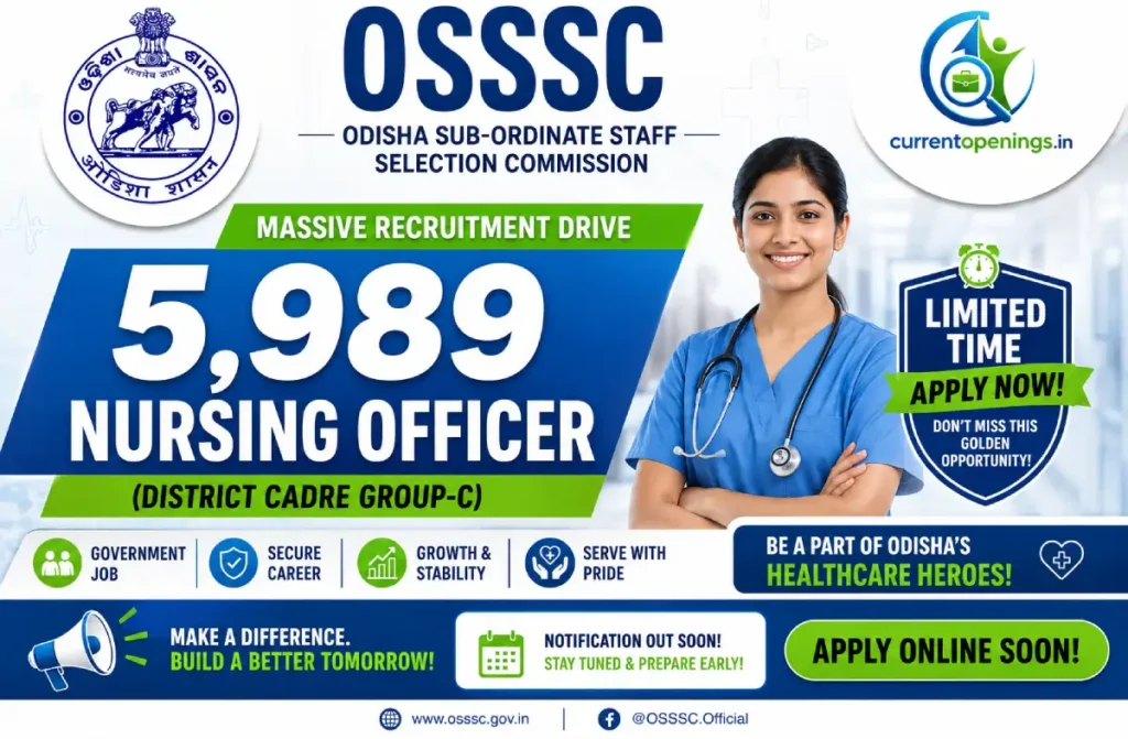 OSSSC Nursing Officer Recruitment 2026 – Apply Online for 5989 Posts