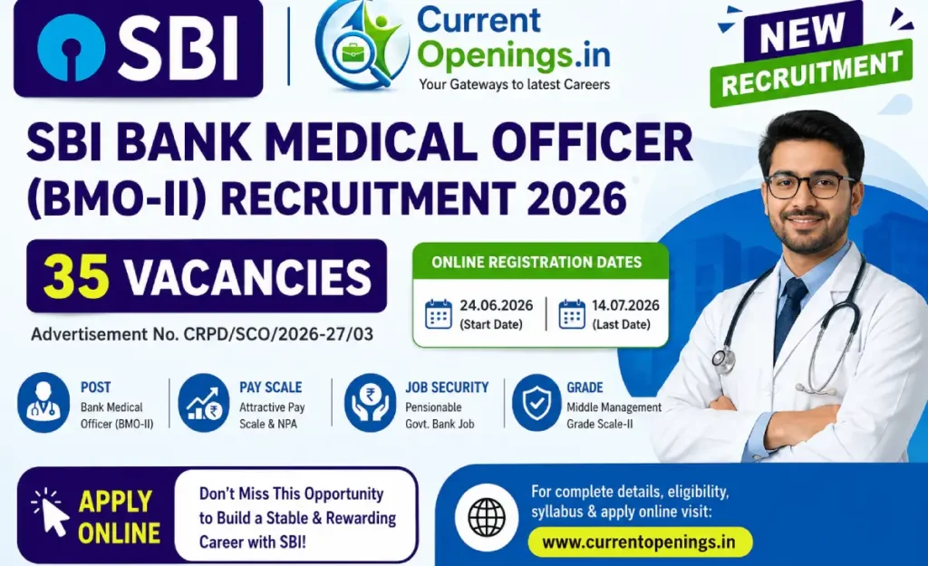 SBI BMO Recruitment 2026 35 Bank Medical Officer Posts Apply Online