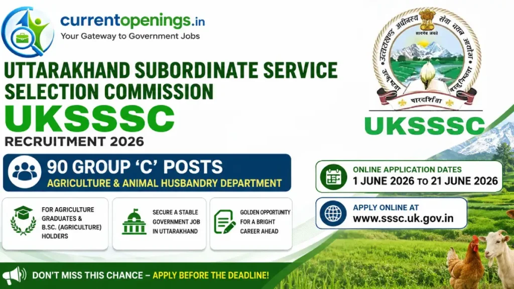 UKSSSC AAO Sahayak Krishi Adhikari Recruitment 2026 – Apply Online for 90 Posts