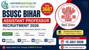 BSUSC Recruitment 2026 Assistant Professor Vacancy Notification