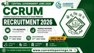 CCRUM Recruitment 2026 notification banner for 179 government job vacancies