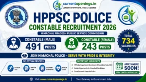 HPPSC Constable Recruitment 2026 notification for 734 posts