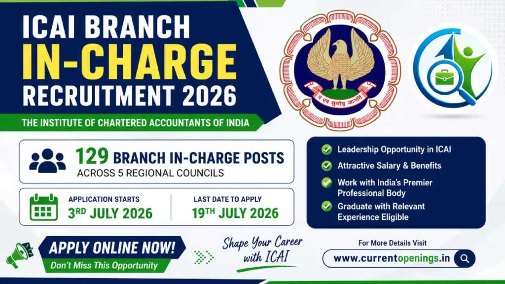 ICAI Branch In-Charge Recruitment 2026 Notification