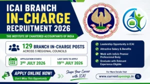 ICAI Branch In-Charge Recruitment 2026 Notification