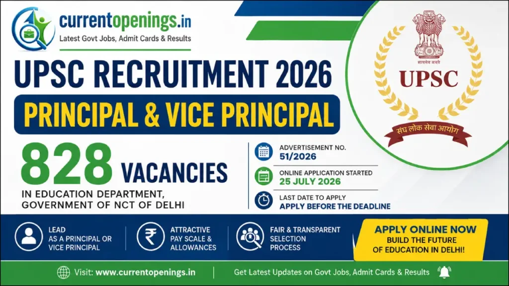 UPSC Principal and Vice Principal Recruitment 2026 notification banner