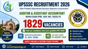 UPSSSC लेखा परीक्षक सहायक लेखाकार भर्ती 2026 1829 पद
