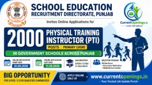 Punjab PTI Recruitment 2026 2000 Posts Notification